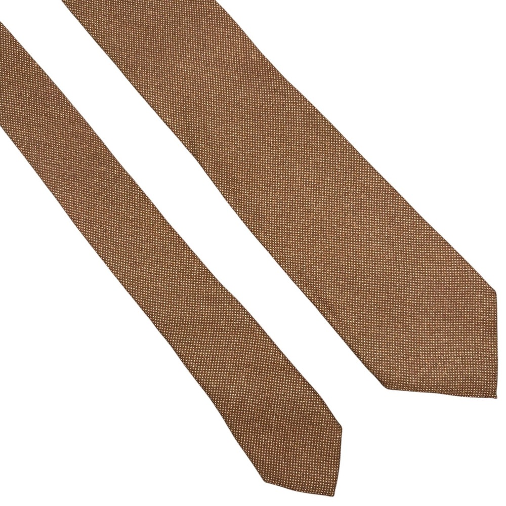 Ralph Lauren Purple Label Silk Cashmere Tie Brown Pin Dot Necktie Italy